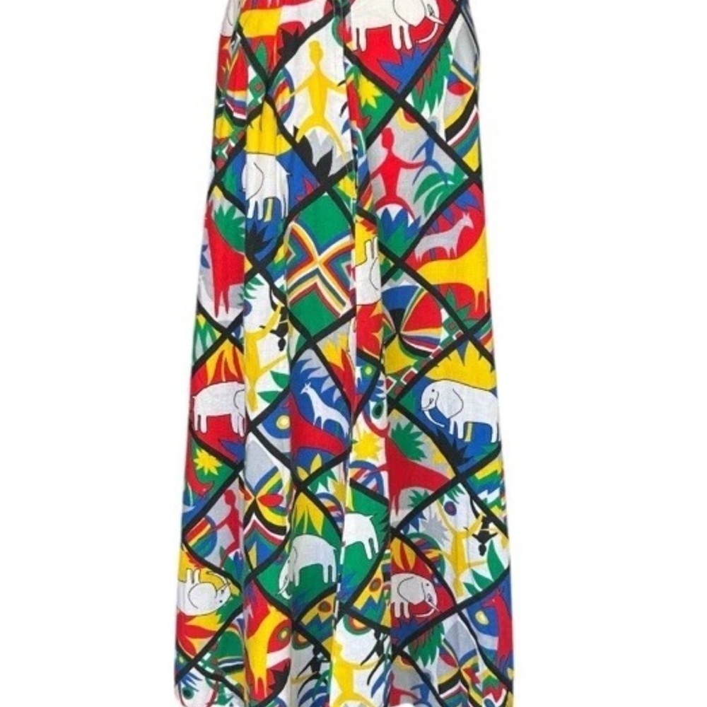 Vintage American Sophisticates 1980s Bold Abstract Geometric Print Midi Skirt S - Picture 5 of 13